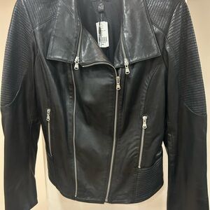 Brand new Danier Black Motorcycle style Leather Jacket